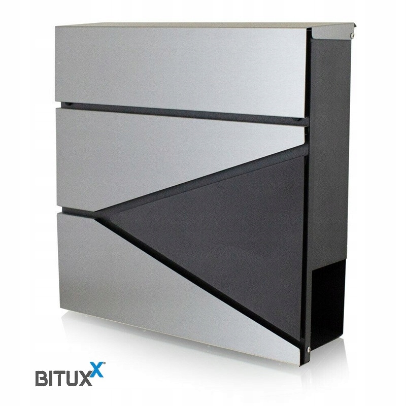 Moderní nástěnná poštovní schránka s novinovým blokem a designem