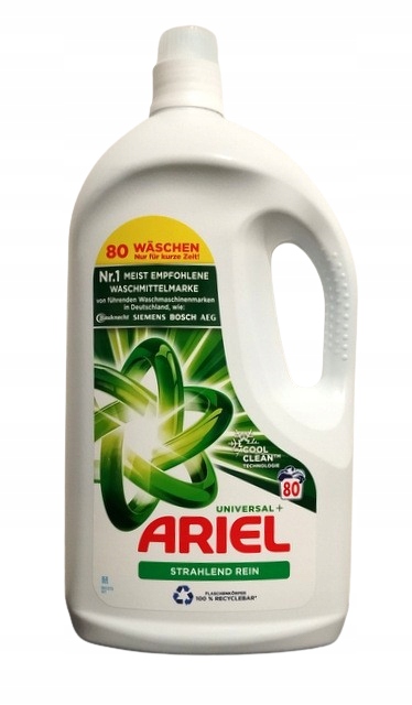 Ariel Universal+ żel do prania tkanin universal & biel 80 prań 4 L