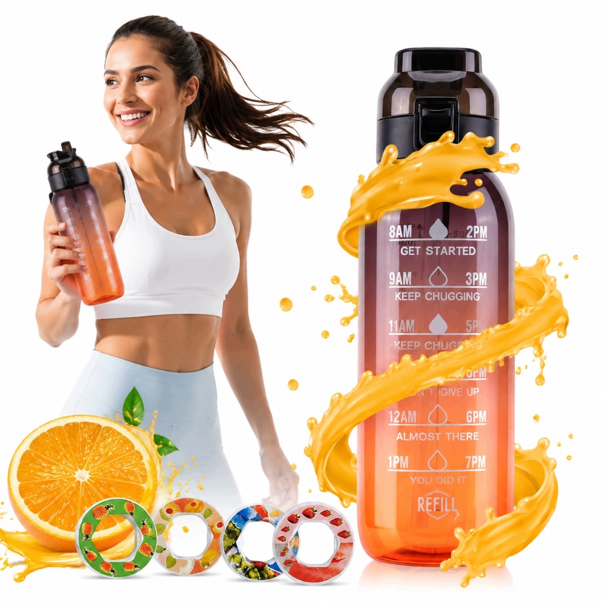 Nowy 2026 Butelka Do Picia Z 1000ML Zapachowa Smakowa 7SZT. Pody