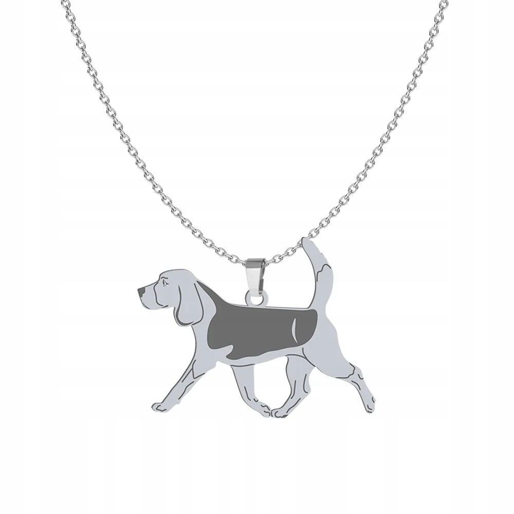 Stříbrný náhrdelník se psem Beagle 925 Šperky Řetízek Gravírování Bonus