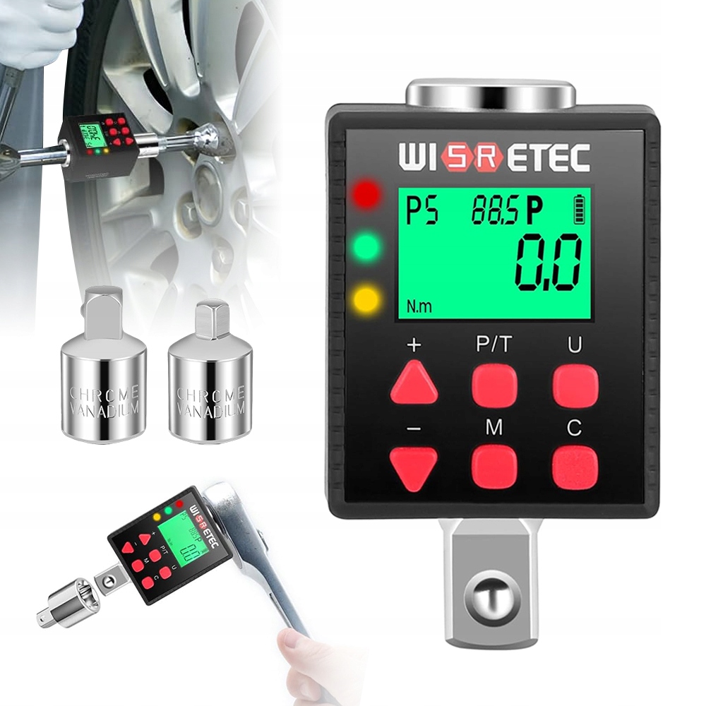 Elektronický Momentový Adaptér LCD 1/2" 17-340 Nm 5 Režimů Měření