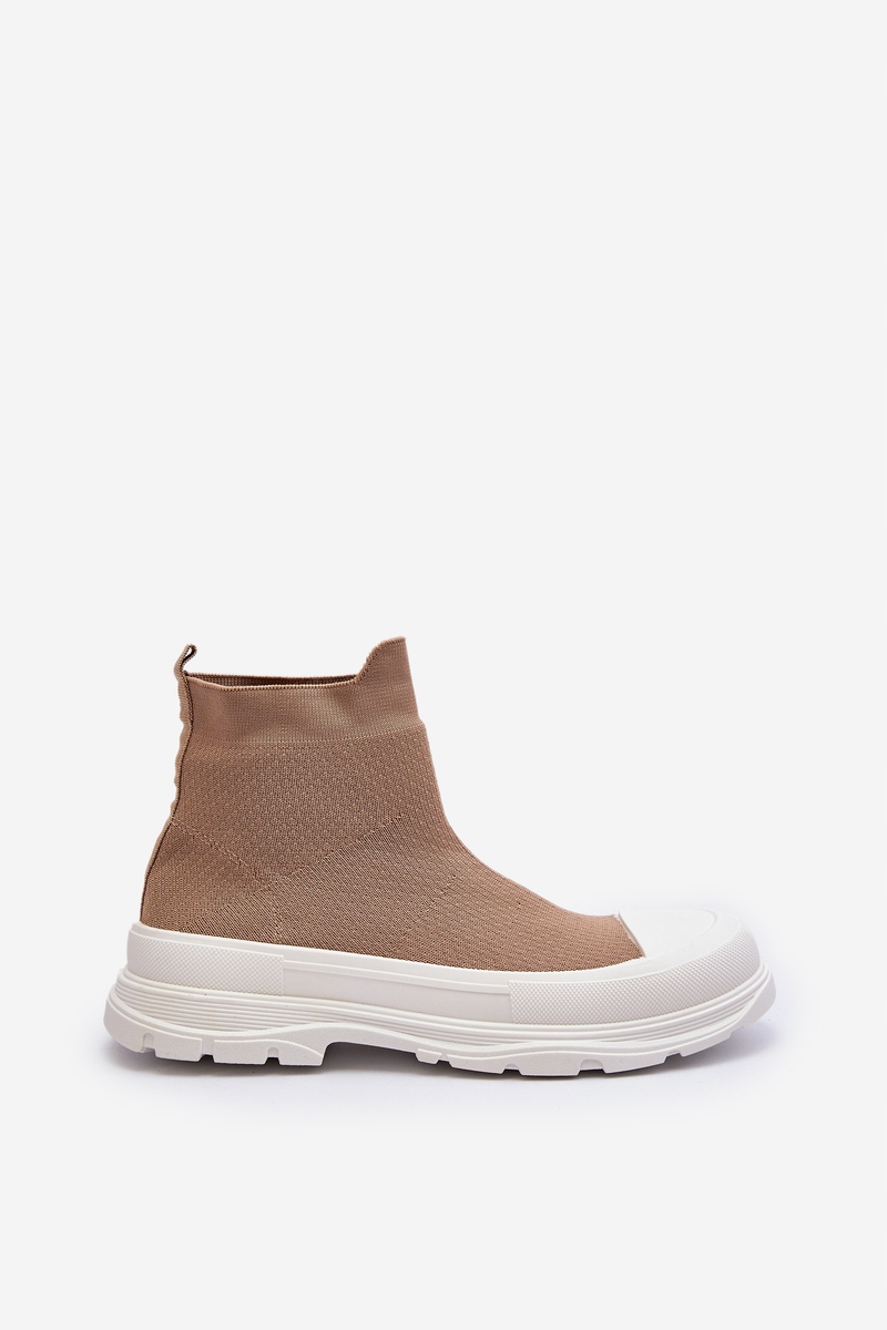 BOTKI SKARPETKOWE DAMSKIE WSUWANE BRĄZOWE 41 Rozmiar 41