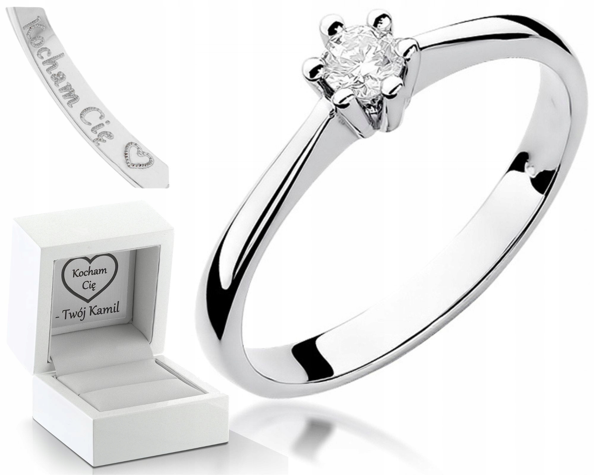 Prstýnek Bílé Zlato 585 Briliant 0,15 Ct Zásnubní Obchod Dárek