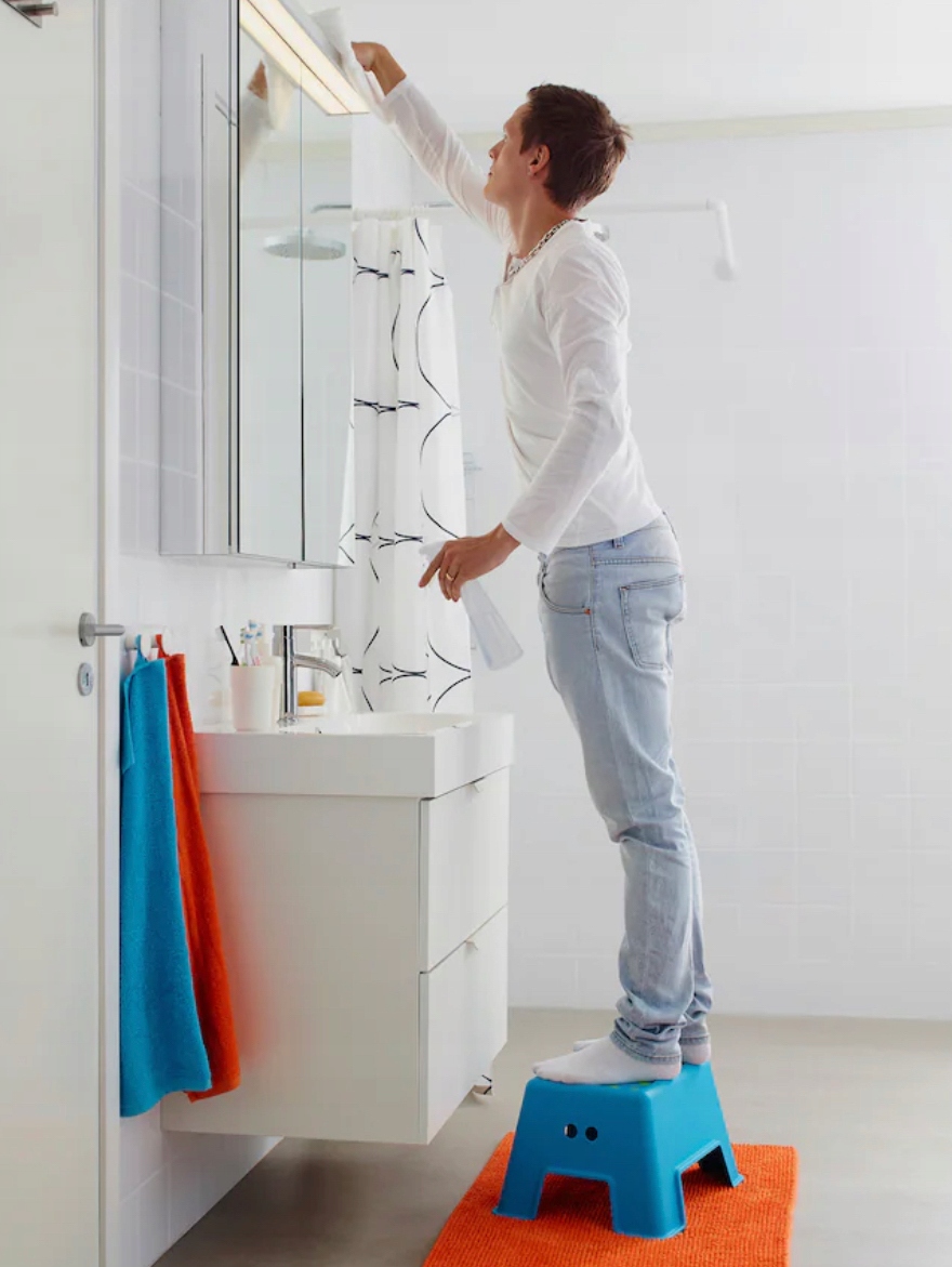 IKEA BOLMEN Stołek ze schodkiem, NIEBIESKI PODEST EAN (GTIN) 0000902913309