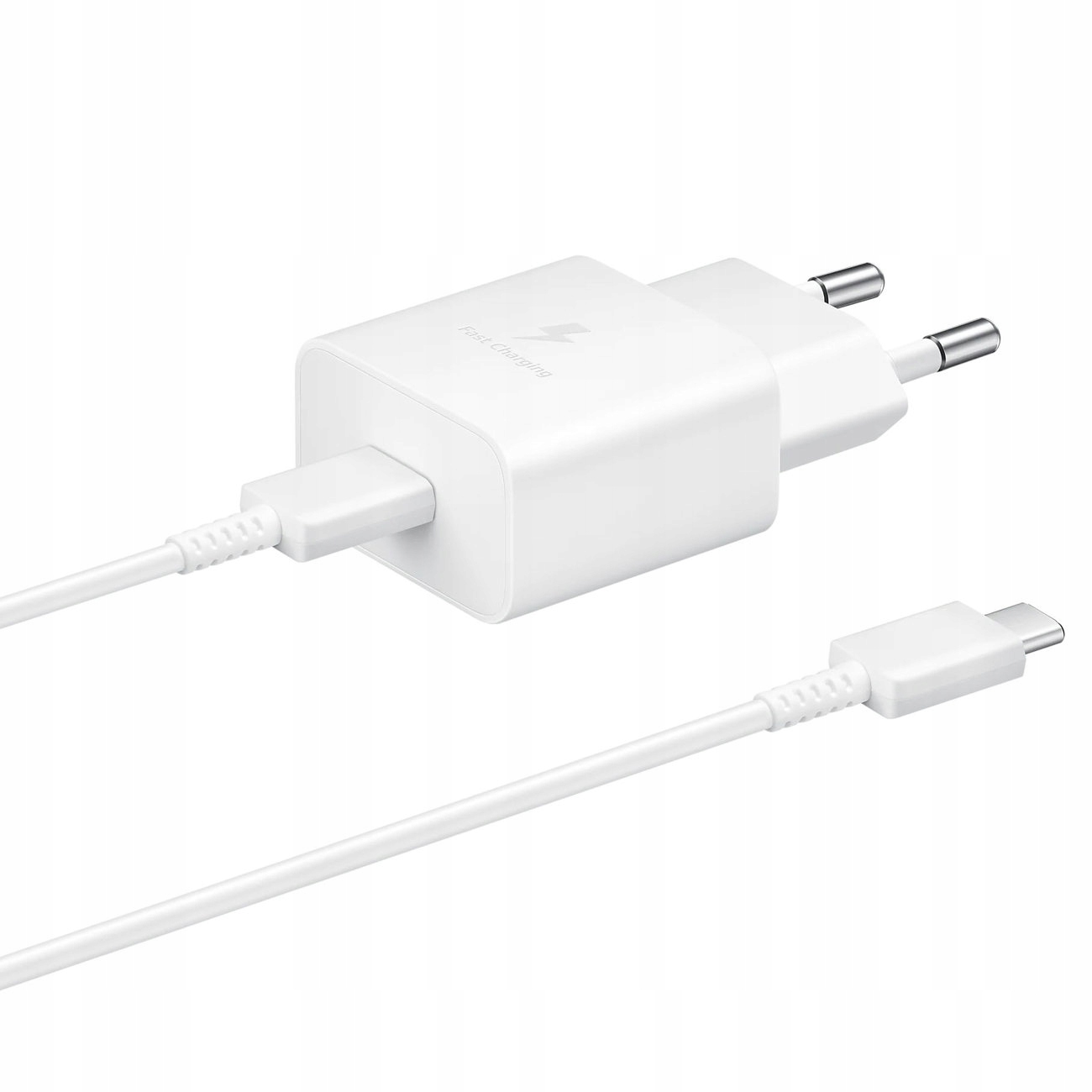 Telefonowa Szybka Ładowarka 15W USB Type-C Z Kablem Danych Biała — miniatura 10