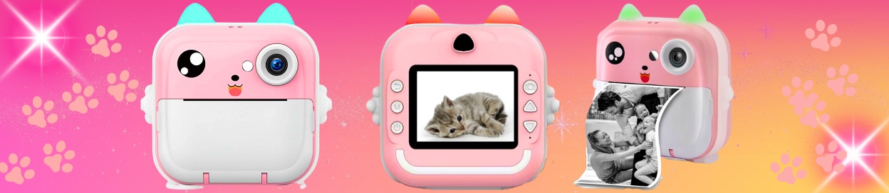 DRUKARKA TERMICZNA APARAT KAMERA 3W1 RÓŻ DRUKARKA NATYCHMIASTOWA+13 ROLEK Pamięć karty pamięci