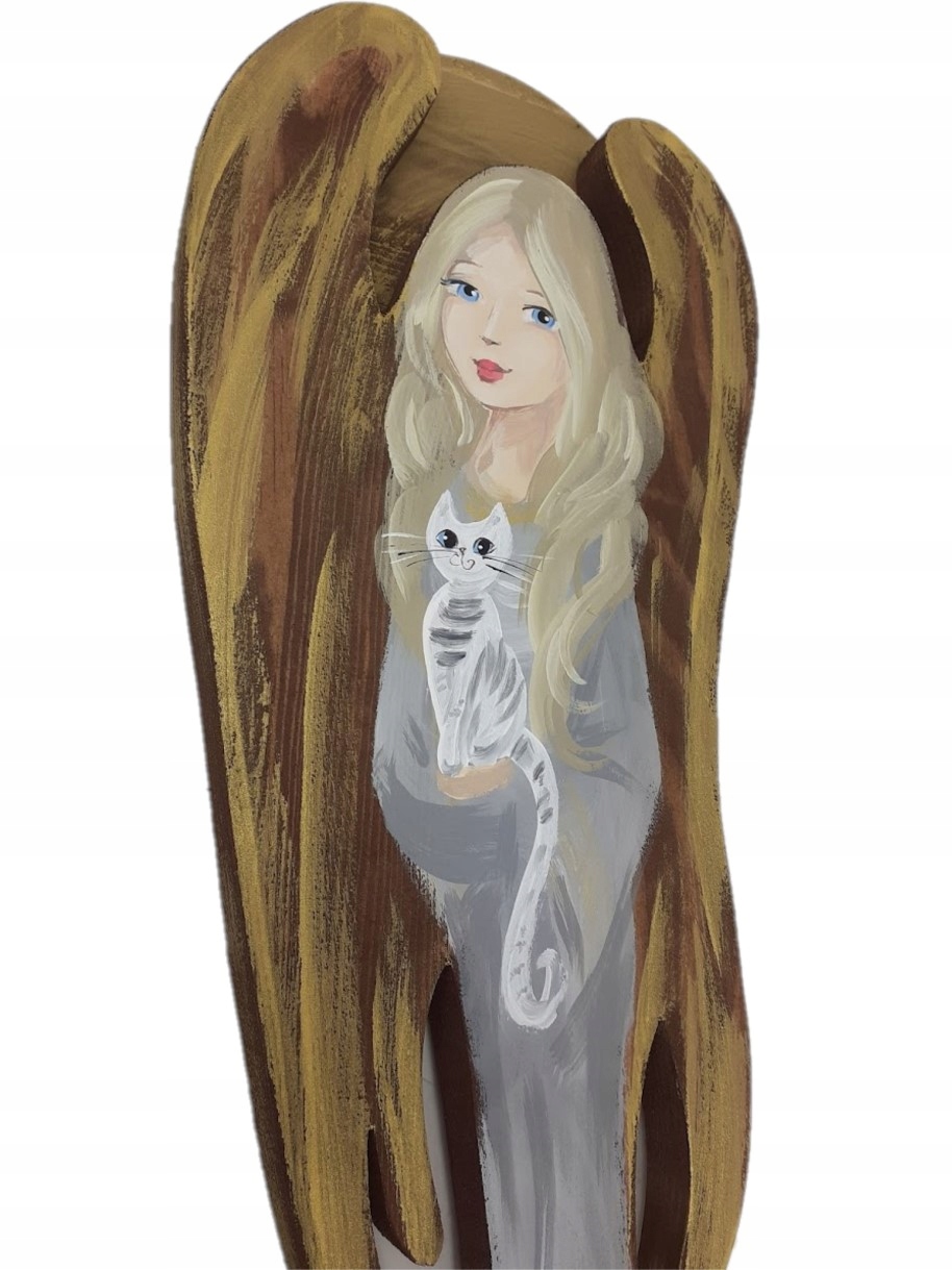 Obraz Dřevěný Velký Anděl Hand Made Malovaný