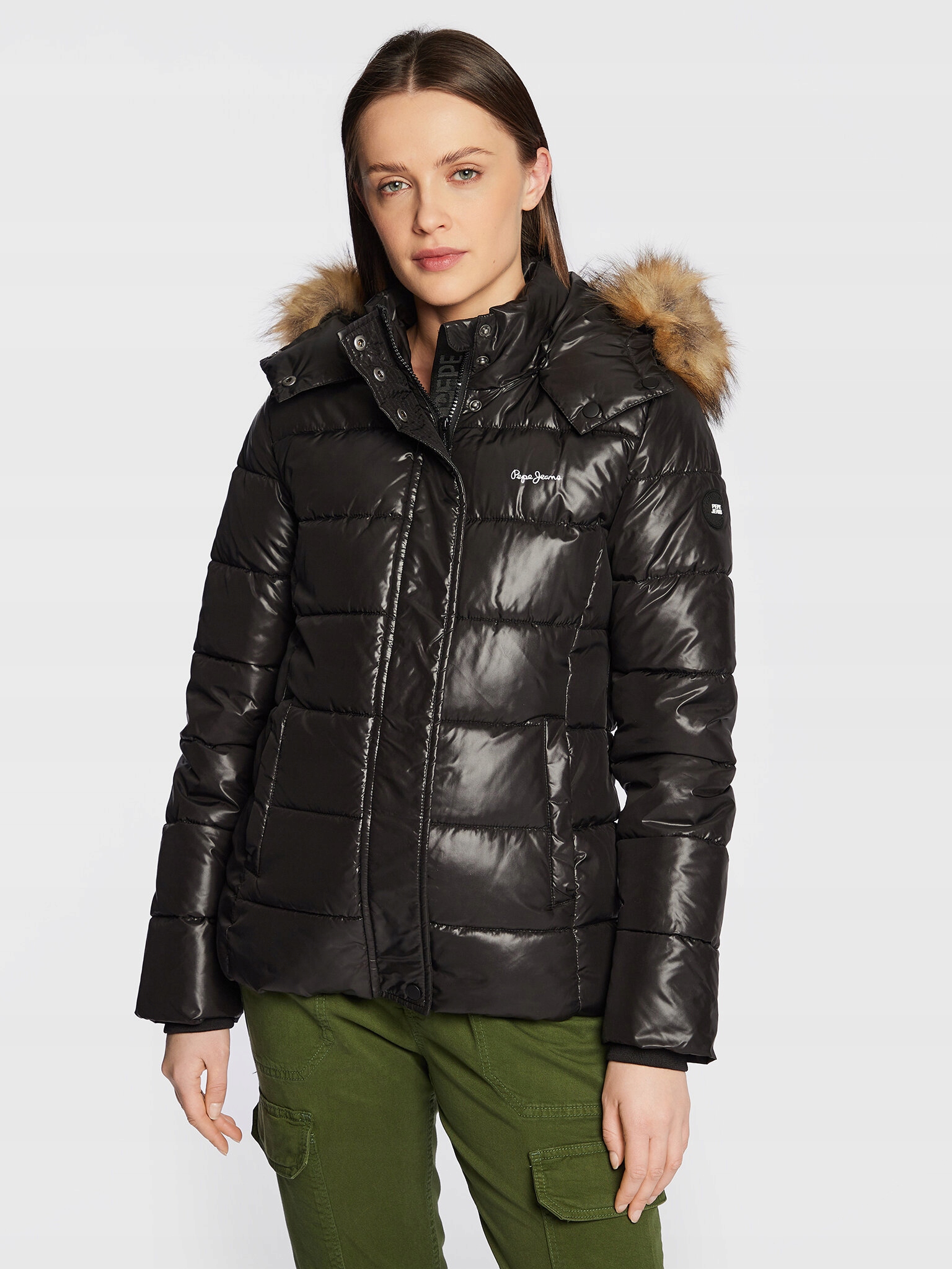Pepe Jeans Kurtka puchowa June PL402104 Czarny Regular Fit