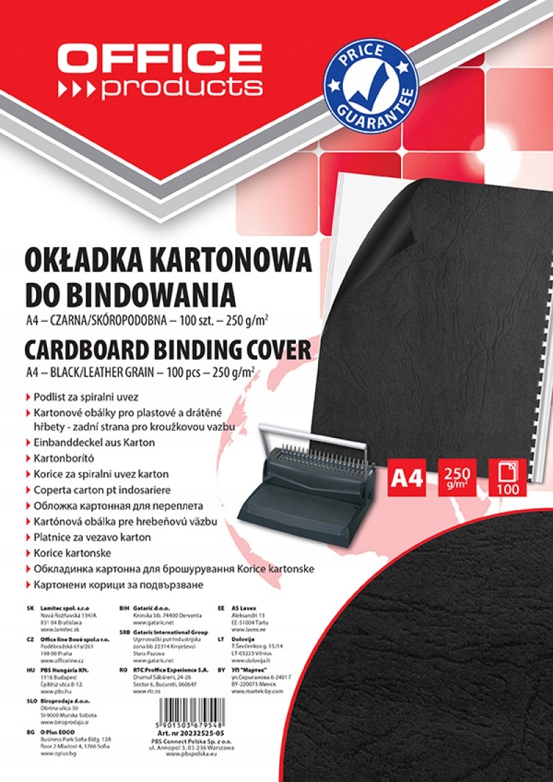 

Okładki skóropodobne do bind. Office 100ark czarne