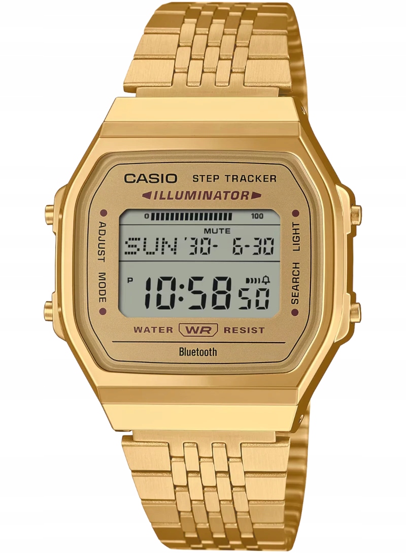 Zlaté hodinky Casio Vintage ABL-100WEG retro smart krokoměr Záruka 3+3 roky Zibi
