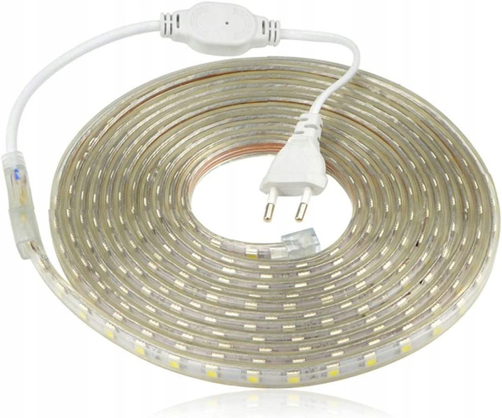 Taśma LED wąż pasek ledowy 220V 5M CIEPŁA IP65