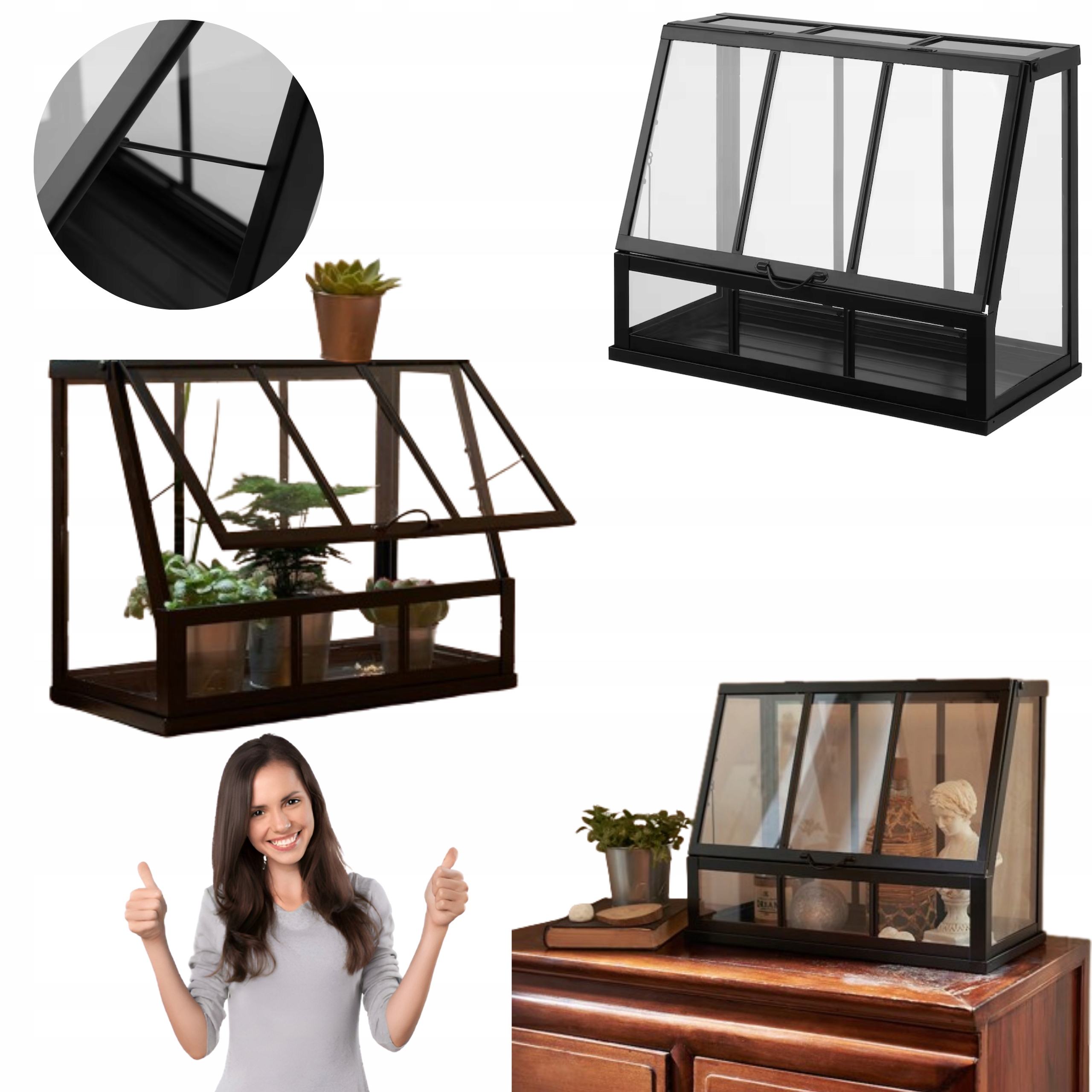 Szklarnia mini szklarenka Gustowna Ładna Pojemna dla roślin ziół ozdób IKEA