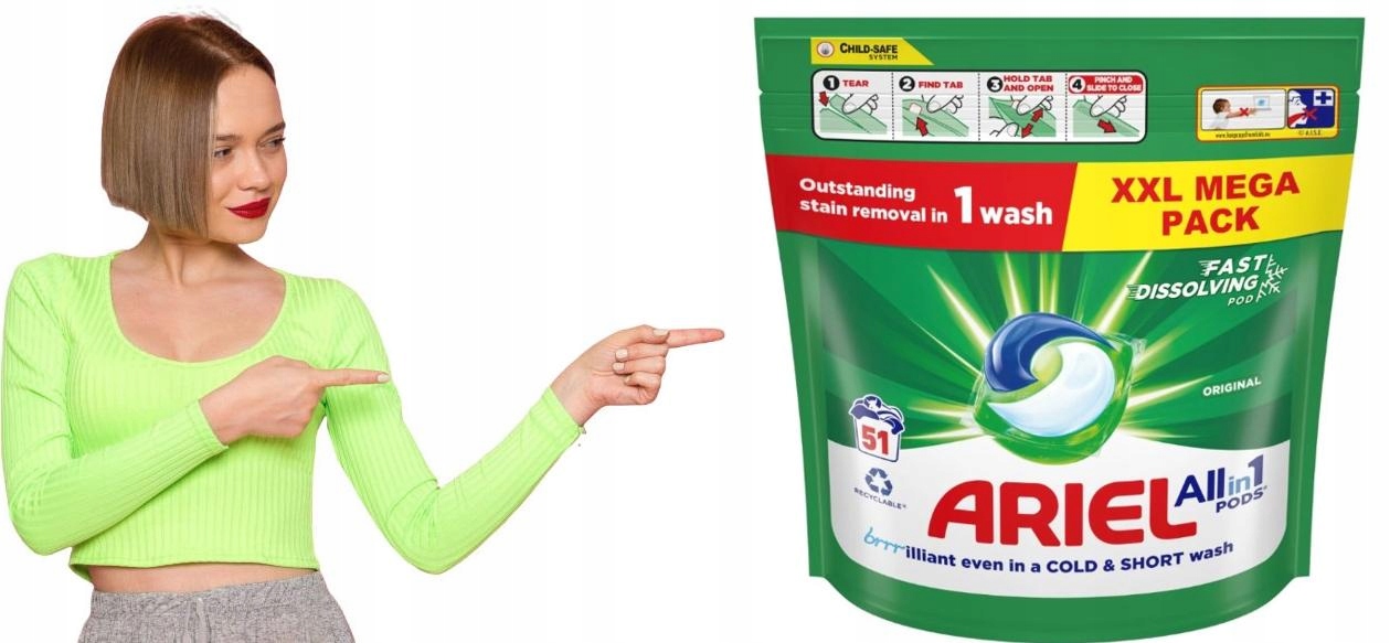 Levně Ariel [51] prací Kapsle na bílé prádlo