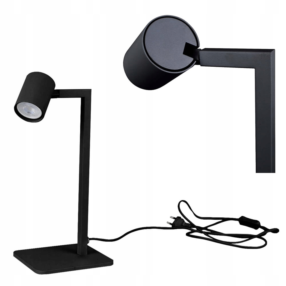Moderní černá stolní lampa Snow, pohybující se stínítkem 1*GU10 Light Prestige