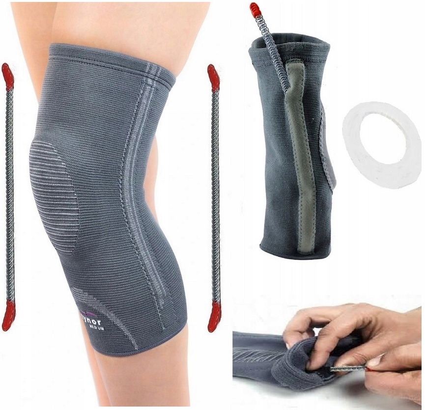 Stabilizator Kolana Rzepki Opaska Ściągacz Z Fiszbinami Pierścień Rzepkowy