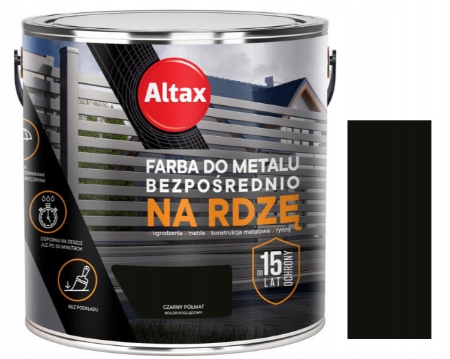 

Altax Farba Do Metalu Na Rdzę Czarny Półmat 2.5L