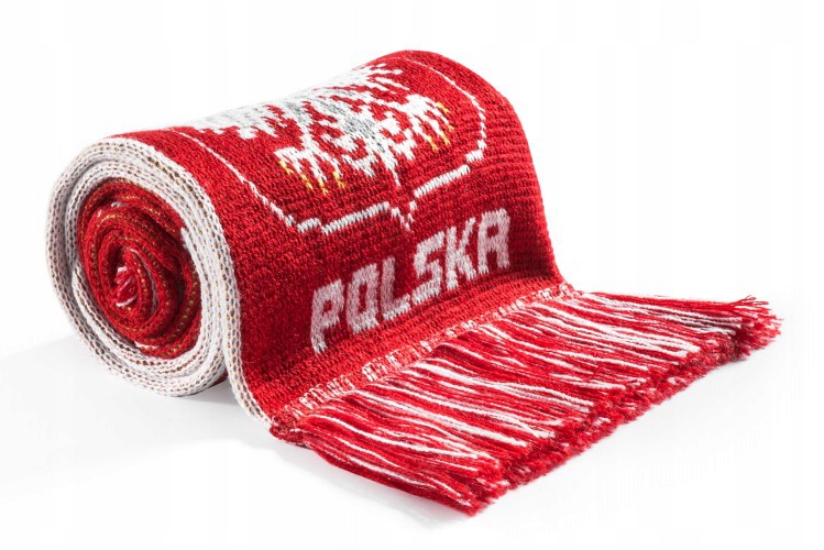 SZALIK DWUSTRONNY REPREZENTACJI POLSKI 150 cm x 17 cm DLA KIBICA SZAL WZÓR Rodzaj dwustronny