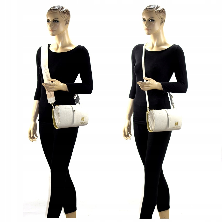 TOREBKA MASSIMO CONTTI SKÓRA 3 KOMORY BEŻOWA 973C Styl miejski