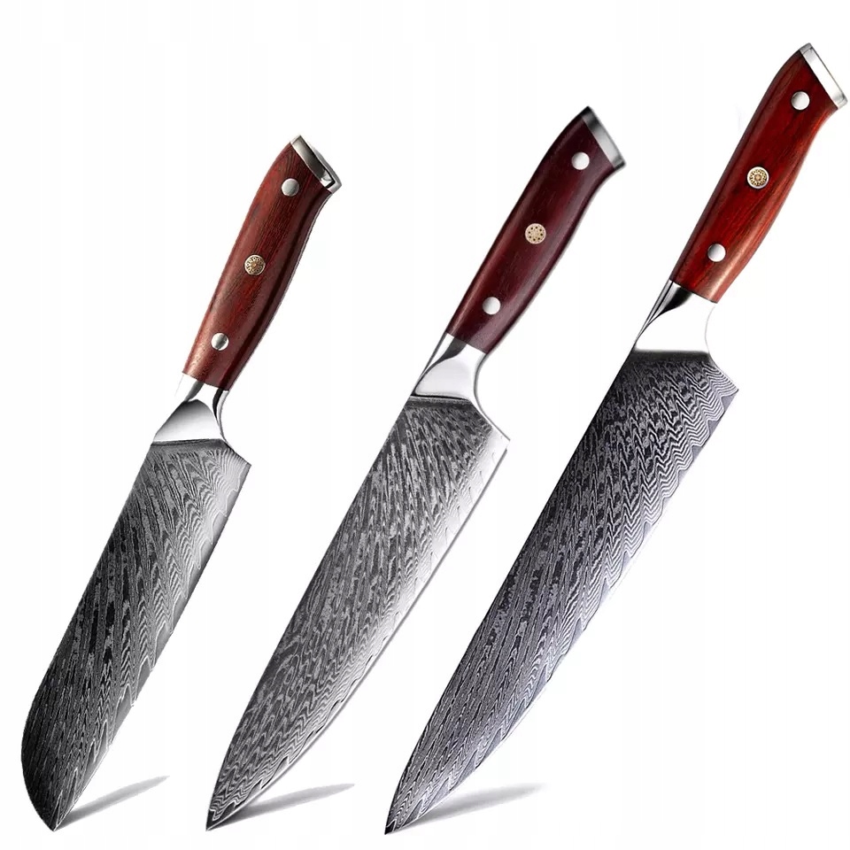 Sada damaškových kuchynských nožov Macujama Hnedá KP-20154