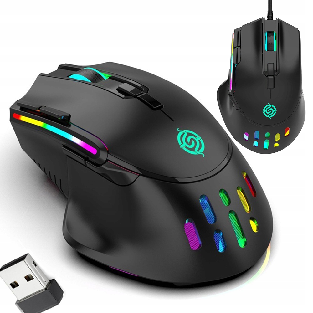 Mysz Bezprzewodowa Optyczna Gamingowa Myszka Usb Laptop Pc Czarna