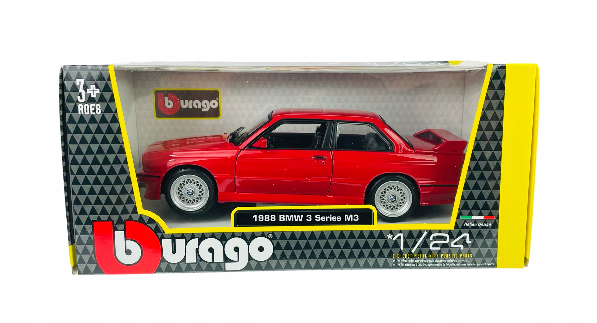 BBURAGO 1988 BMW 3 SERIES M3 E30 CZERWONY 1:24 NOWY METALOWY MODEL Model BMW M3 E30