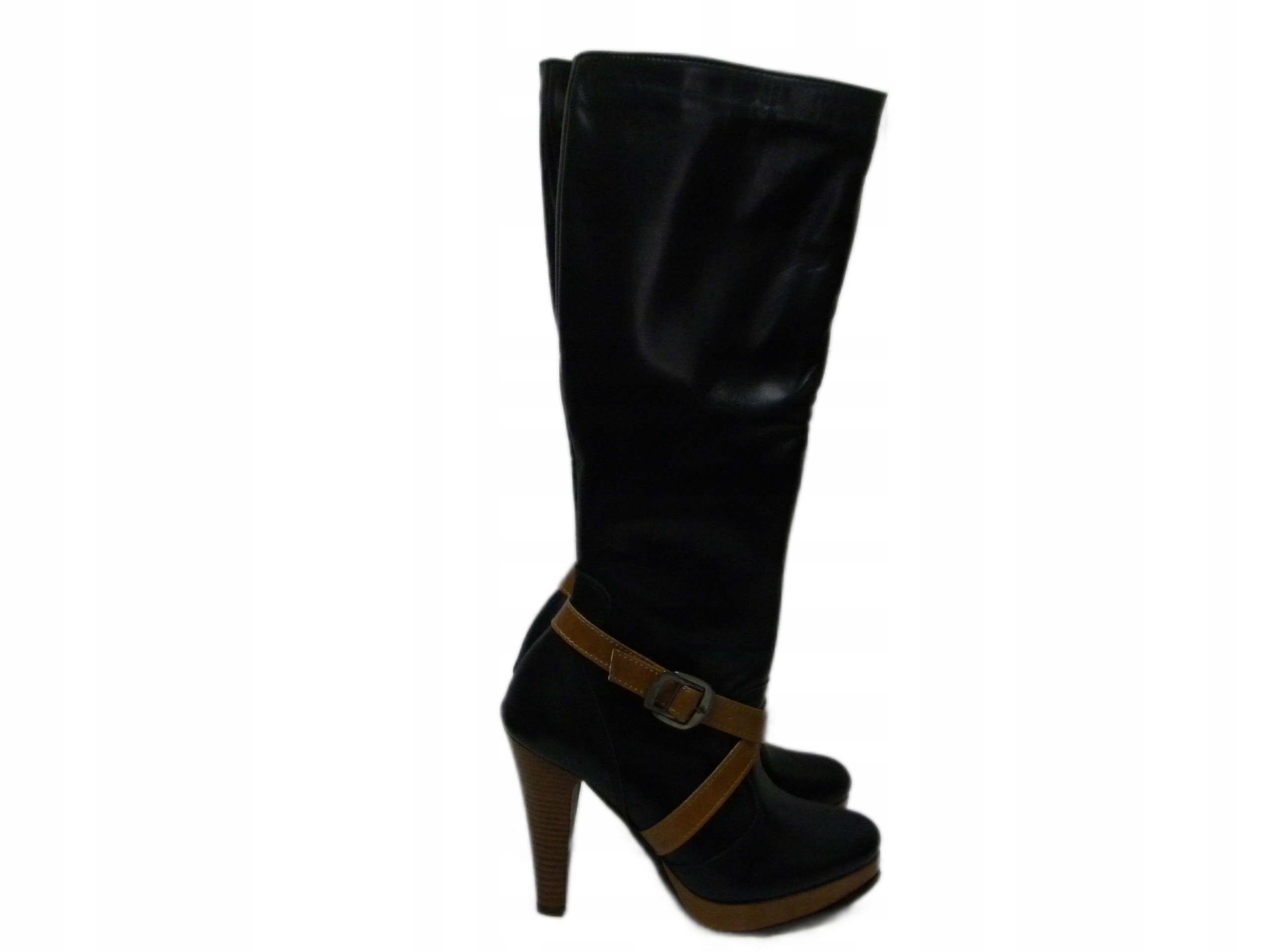 Dámské dlouhé zateplené kozačky z kůže Przemar 36 Výprodej