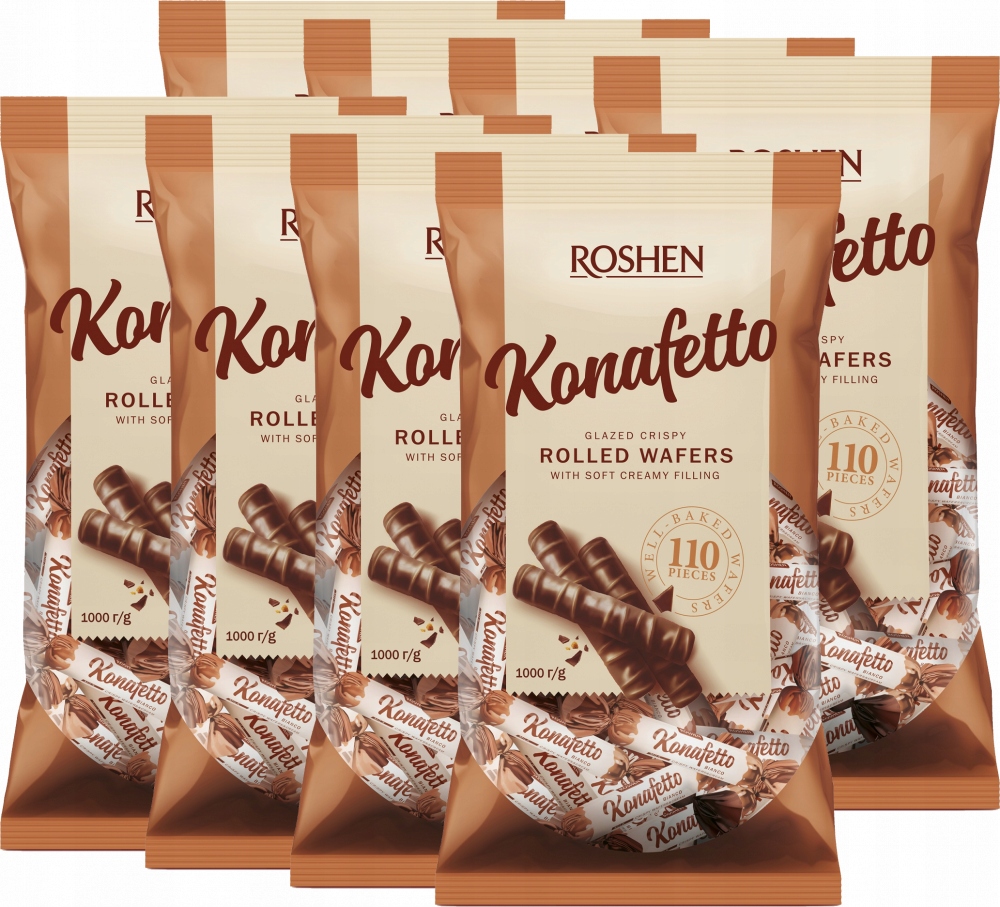 Roshen Cukierki Konafetto Bianco Rurki 1 kg x8