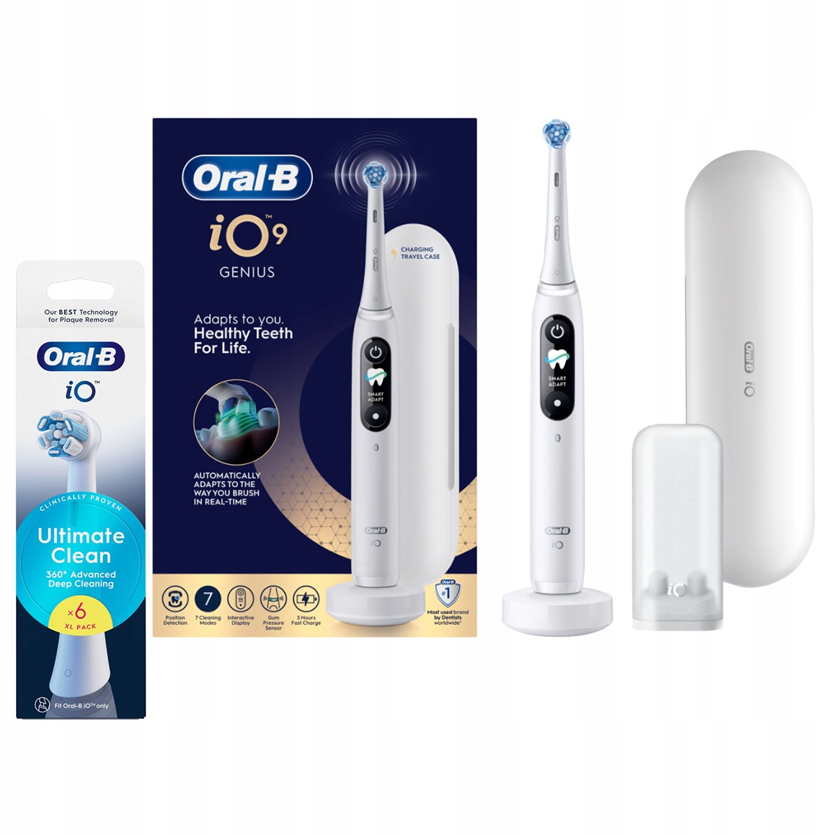 Szczoteczka elektryczna Oral-B iO 9 Genius Końcówki Ultimate Clean, 6 szt