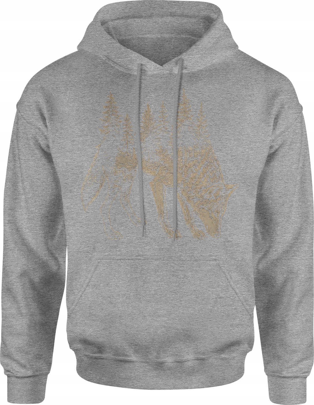 Bluza Wilk Męska Nadruk Leśna Dla Myśliwego Drzewa Natura Las XXL