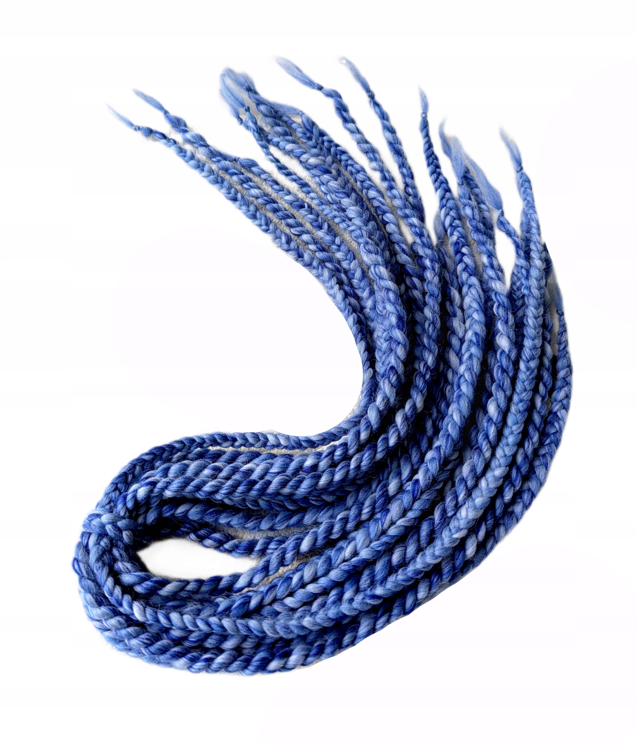 Opakovaně Použitelné vlněné copánky, modré, Modré Jezero, 10 kusů