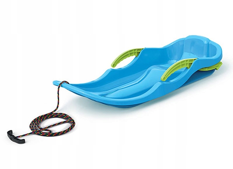 SANKI ŚLIZGI Z HAMULCEM NIEBIESKIE PLASTIKOWE z RĄCZKĄ i sznurkiem na Zime Marka Prosperplast