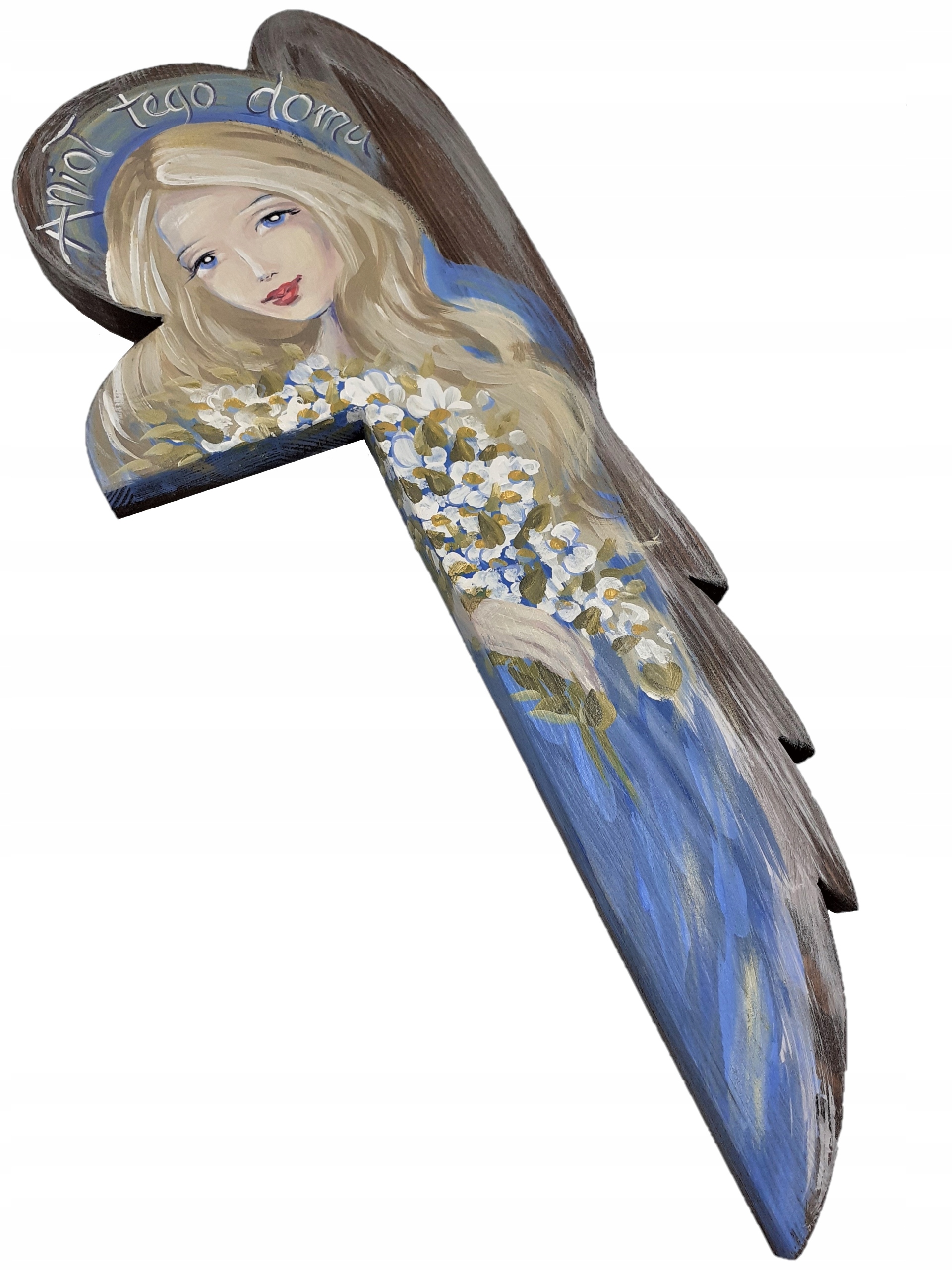 Obraz Dřevěný Velký Anděl Hand Made Malovaný