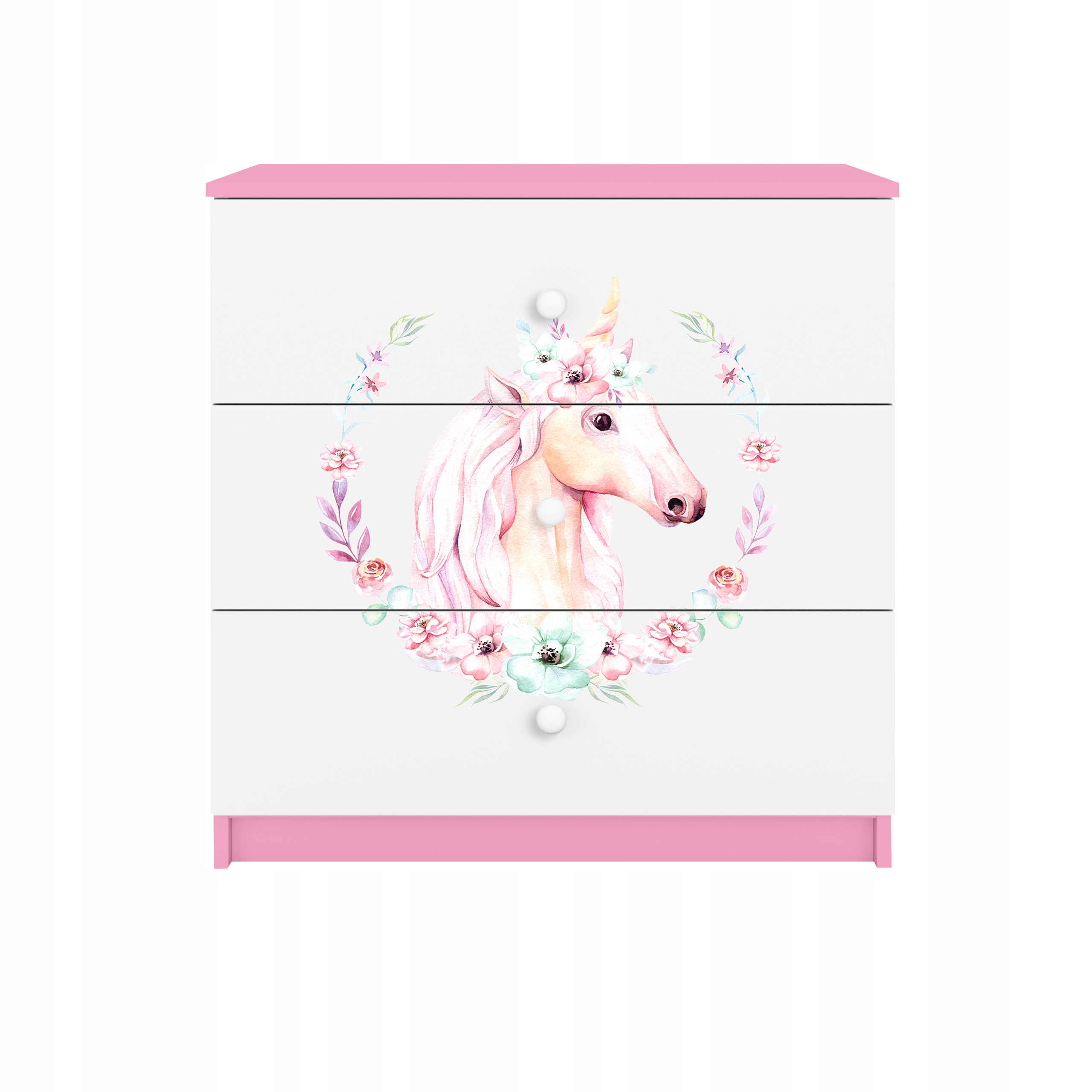 Komoda Babydreams růžová grafika koník 80 cm