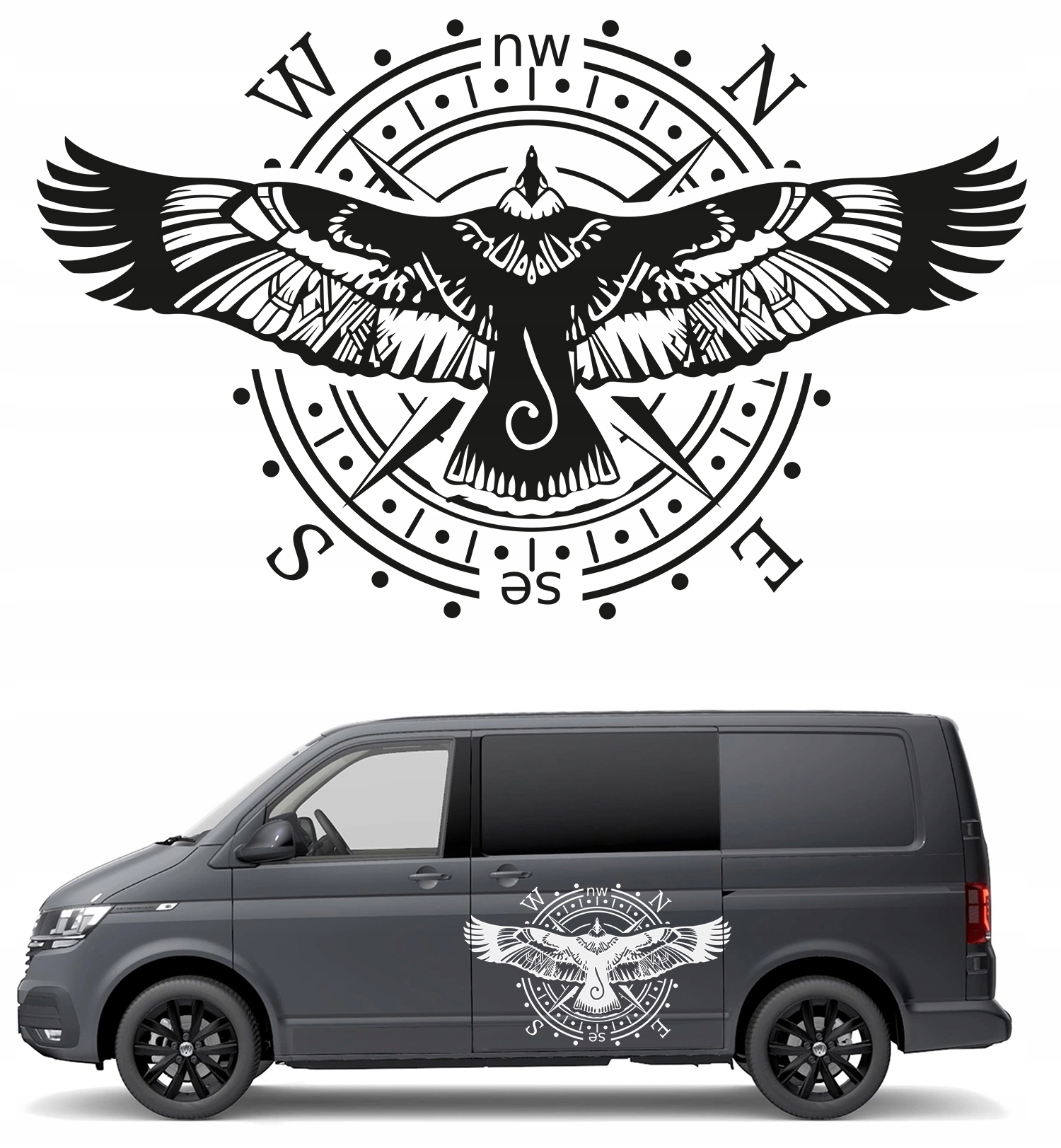 NAKLEJKI NA SAMOCHOD CONDOR ROZA KOMPAS 99x60cm