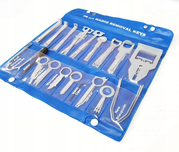 Klíče pro vytahování rádia Sada 18 dílů K008