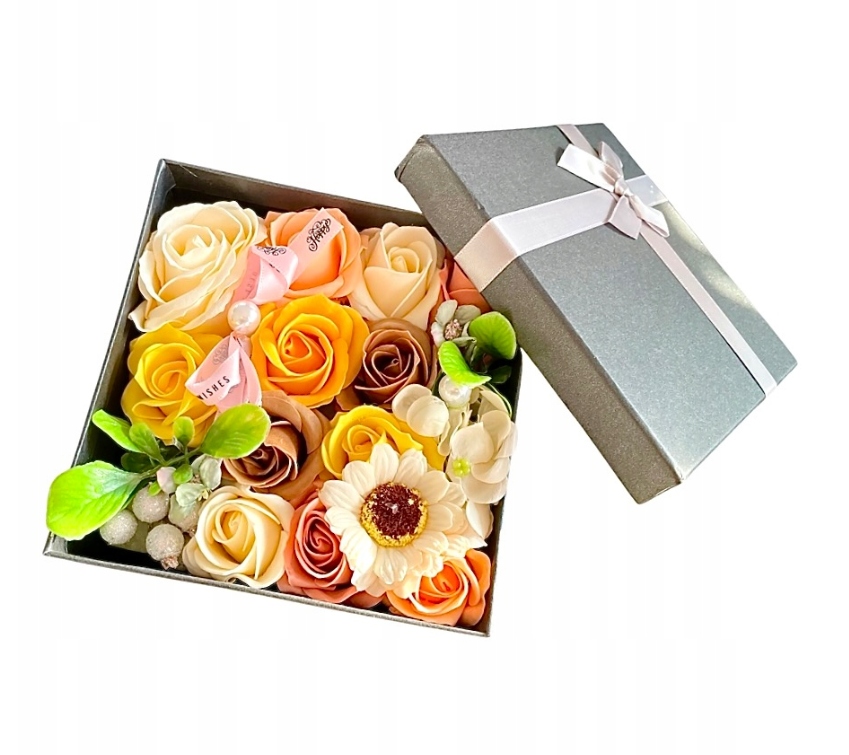 Kwiaty mydlane w pudełku flower box PREZENT