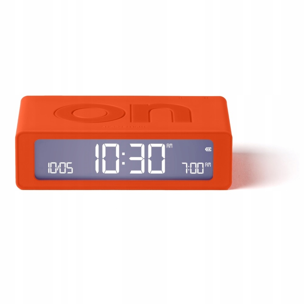 Dvoustranný budík Lexon Flip Mini s Usb-c akumulátorem, malý, oranžový