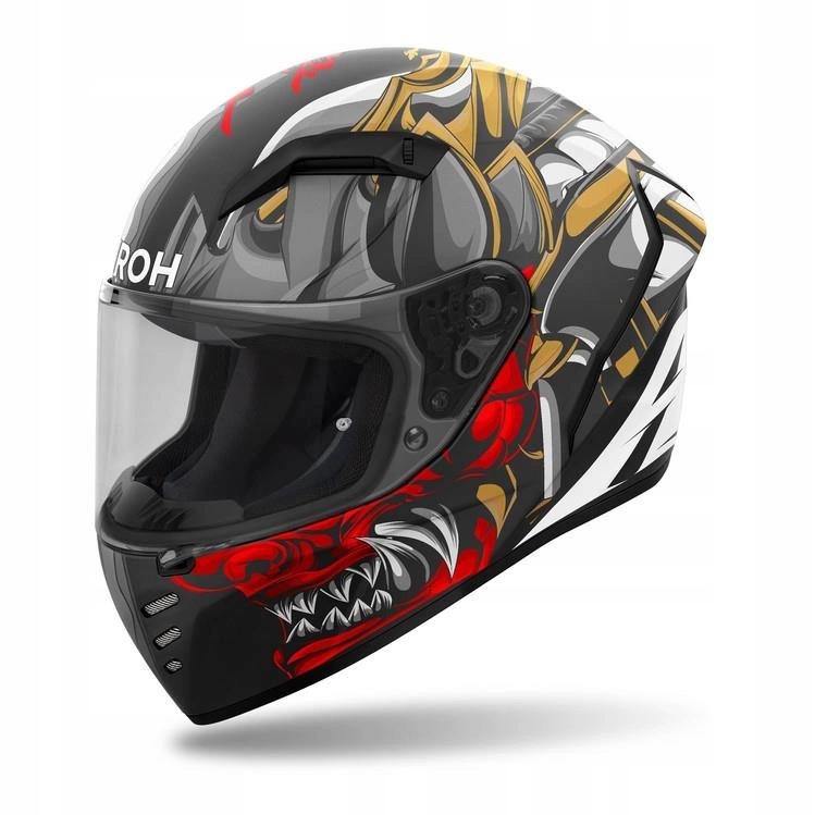 Motocyklová prilba Airoh Connor Samurai Matt šedá zlatá červená Darčeky