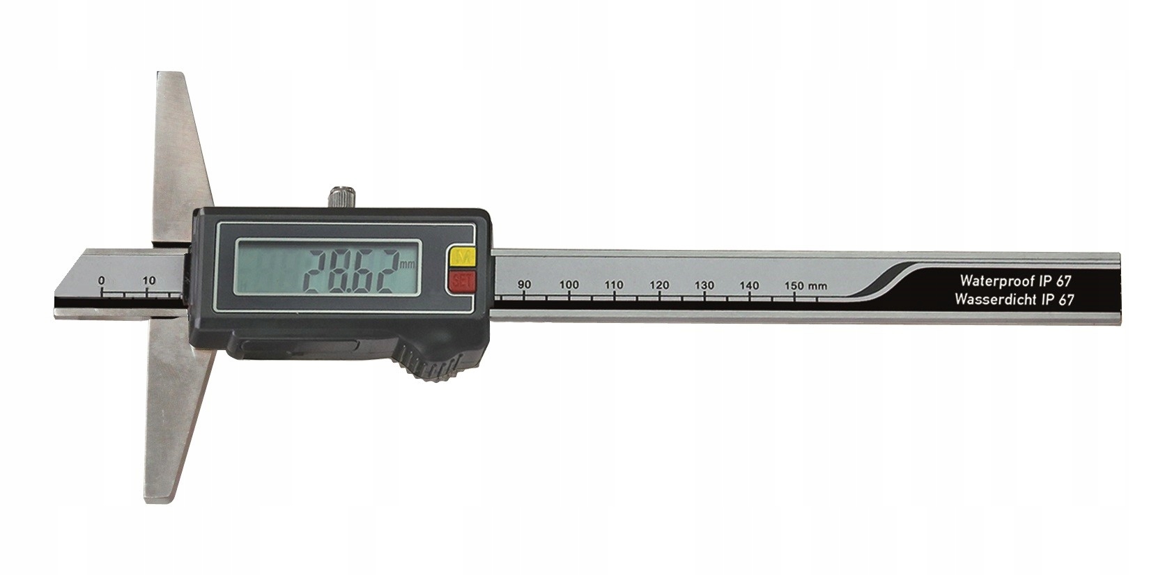 Głębokościomierz 300 x 150 0,01 Elektroniczny IP67 Wodoodporny DIN862