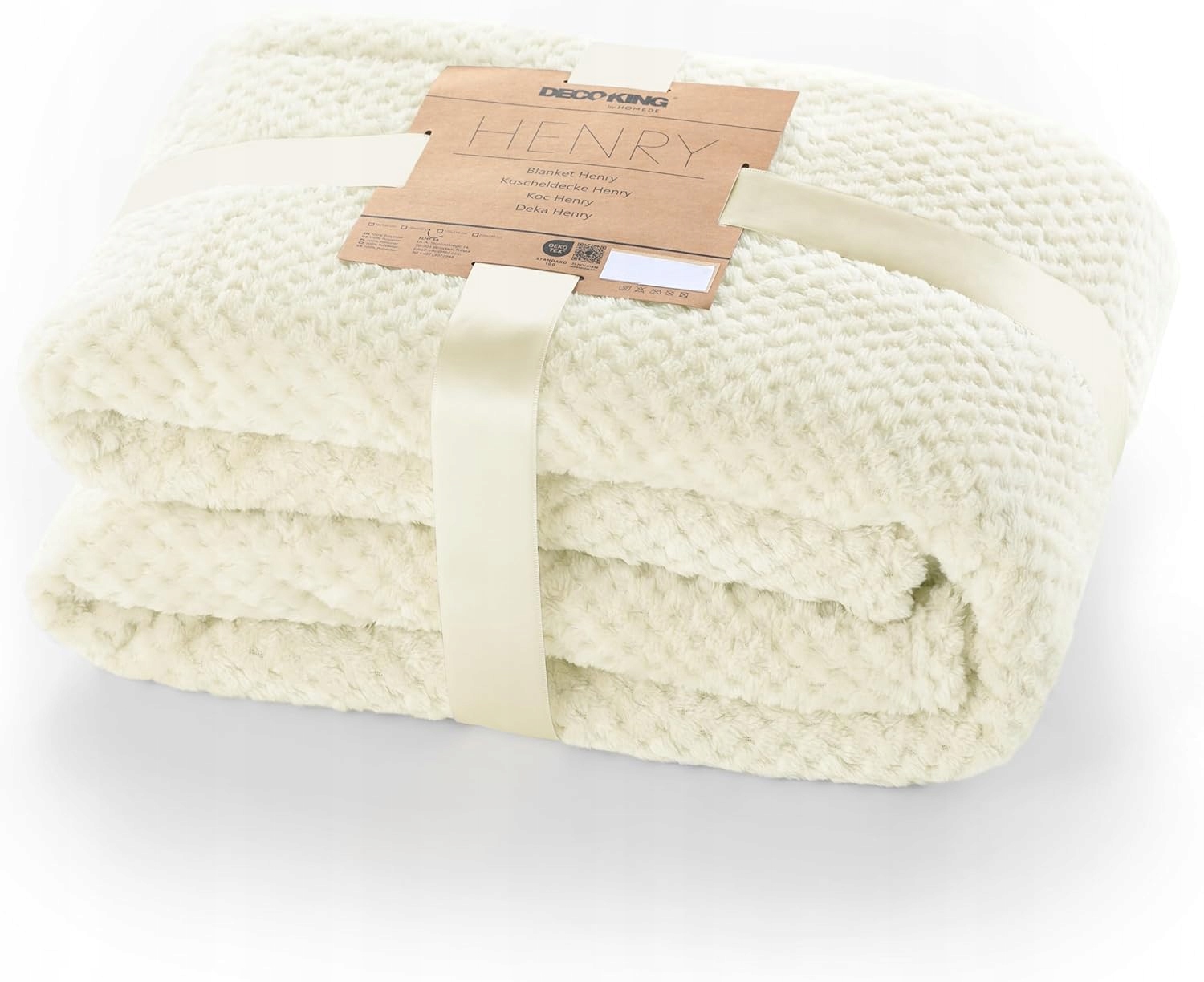 Prošívaná deka z mikrovlákna 170 x 210 cm, krémová, lehká, příjemná