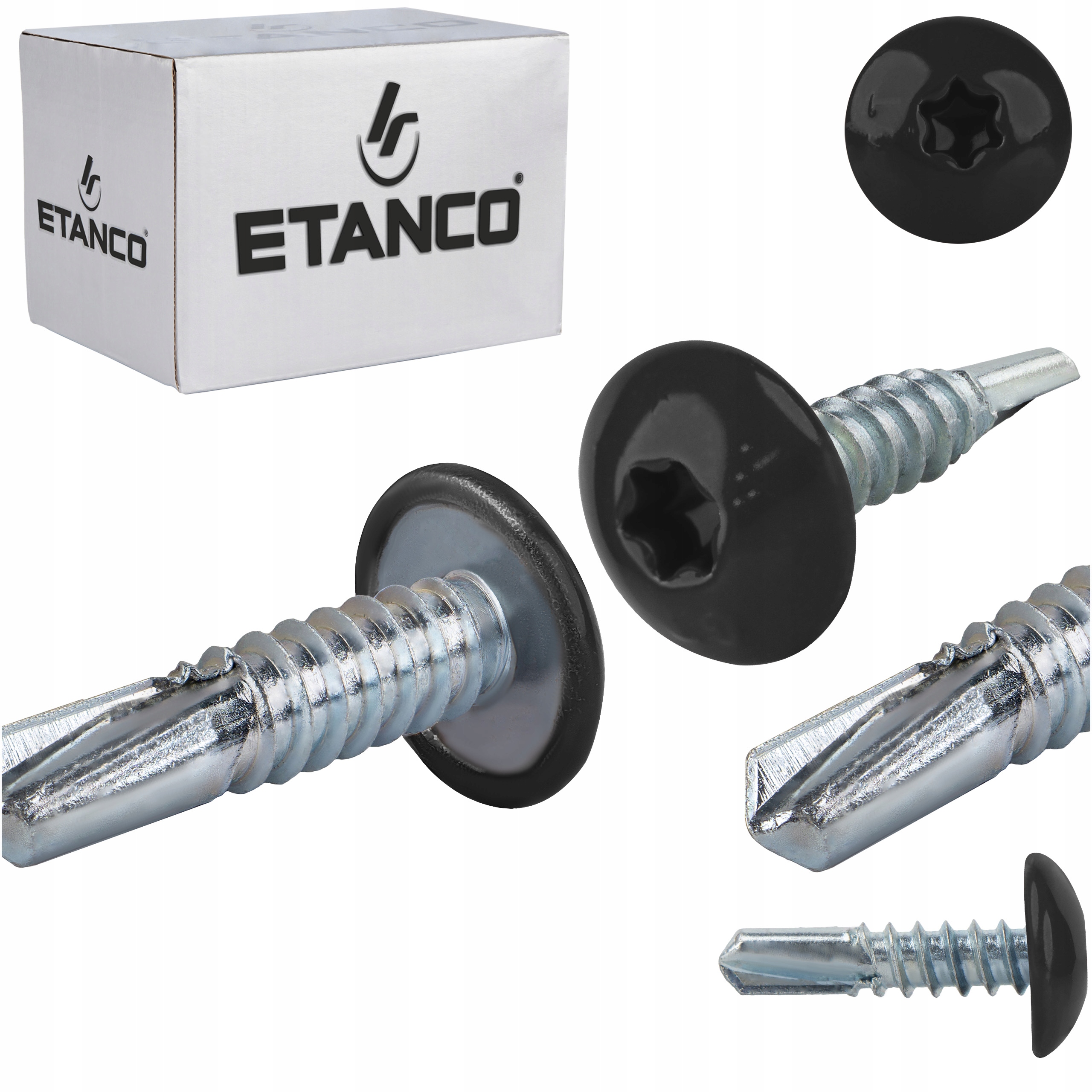 Wkręty do metalu Torx 5mm 5,5x19 mm Ral 9005 500 szt. Etanco GT5 Ph