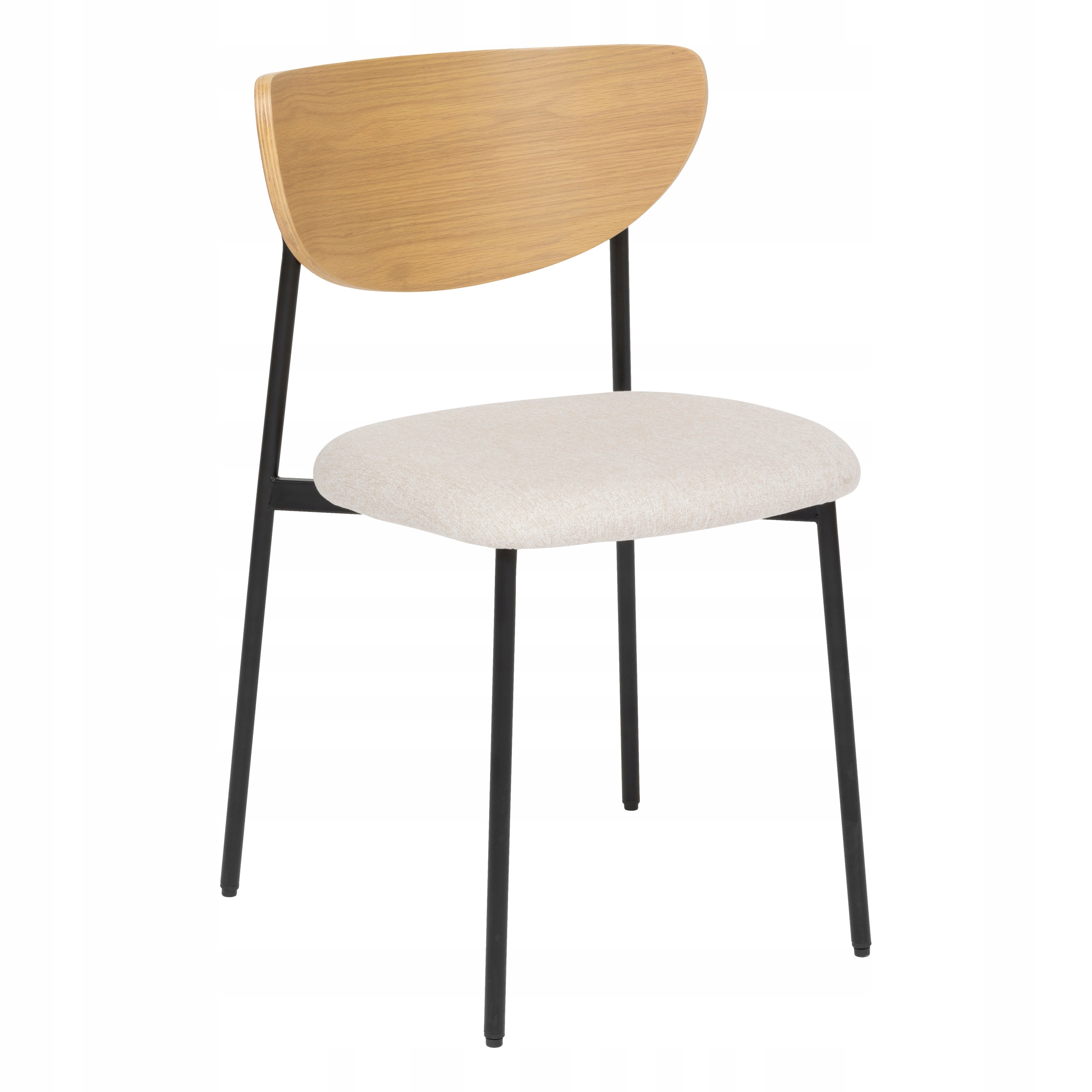 Jaisova hnedá jedálenská stolička s modernými čalúnenými kovovými nohami