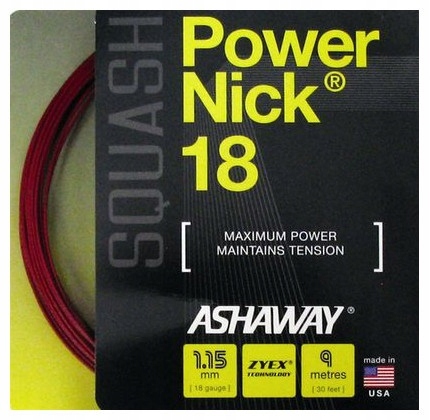 Naciąg do squasha ASHAWAY POWERNICK 18 Czerwony 1,15 mm 9 m
