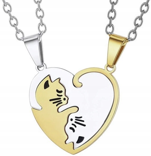 

Naszyjnik best friends Kot Koty Przyjaźni Serce