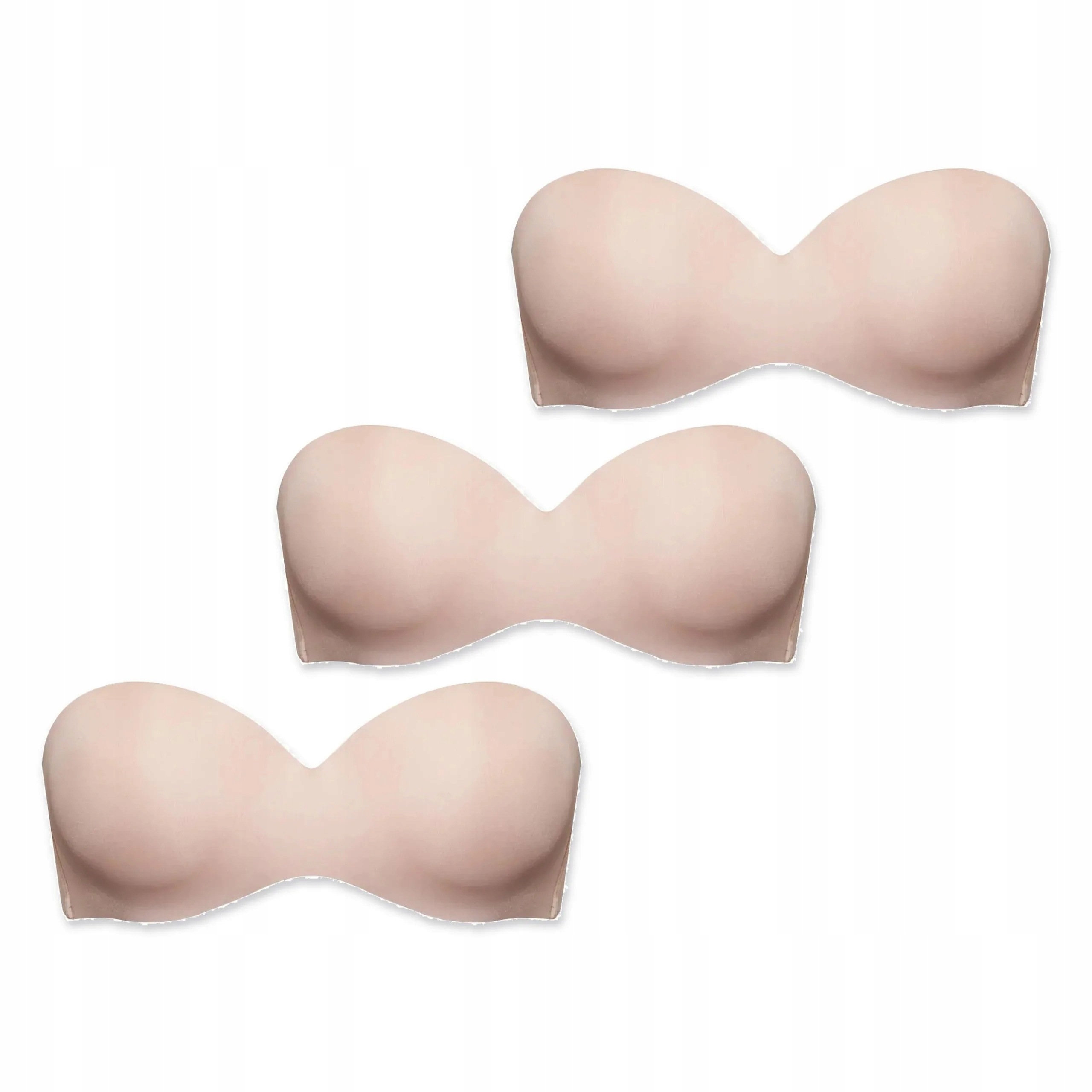 3x Bezešvá podprsenka typu bardotka push-up Sielei Fantastic 1580 béžová 85C
