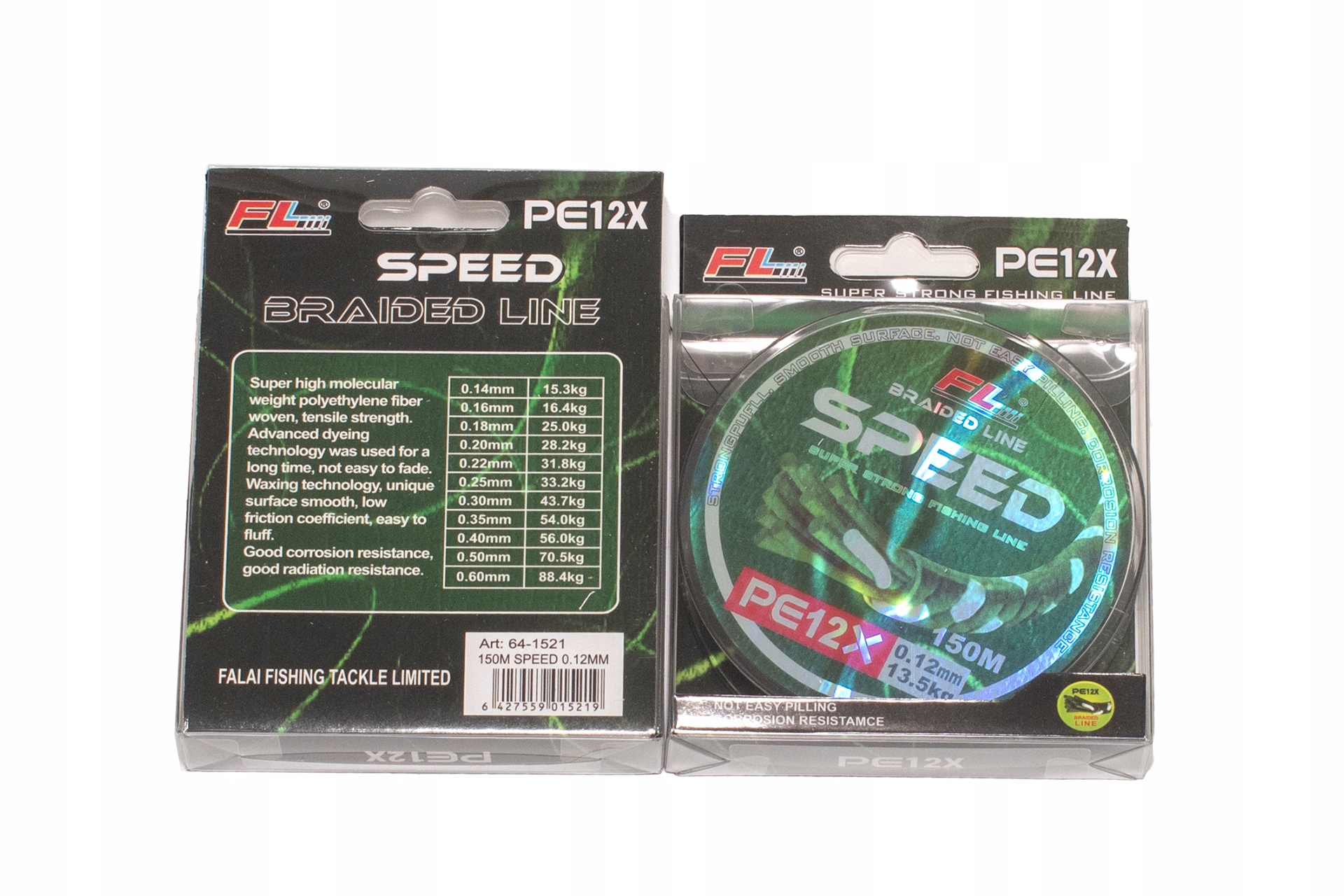 Dwunastosplotowa czarna plecionka Fl Speed 0,22mm 31,8kg 150/300m PE12x
