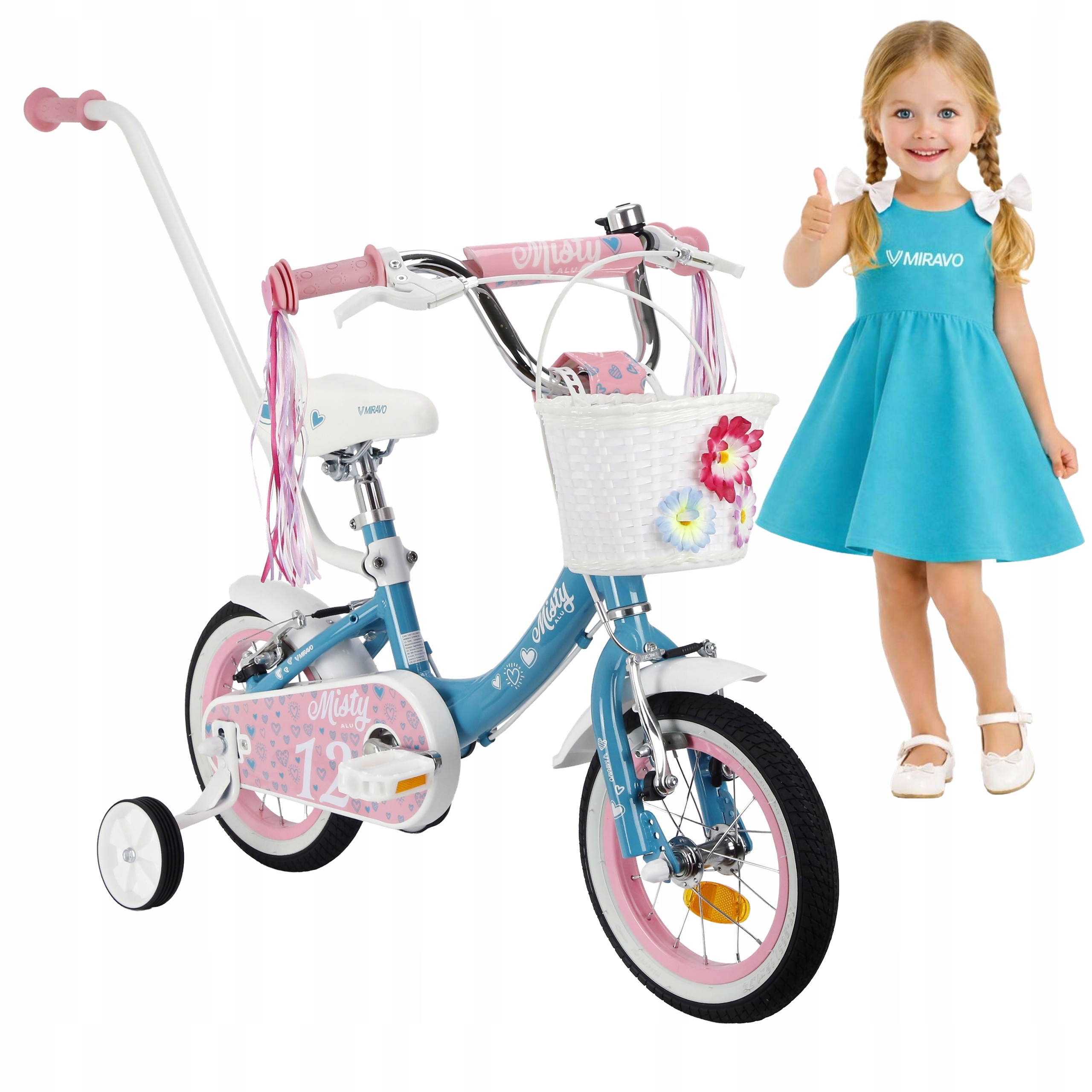 Rowerek Dziecięcy 12 Cali Miravo Rower Aluminiowy Dla Dziewczynki Lekki
