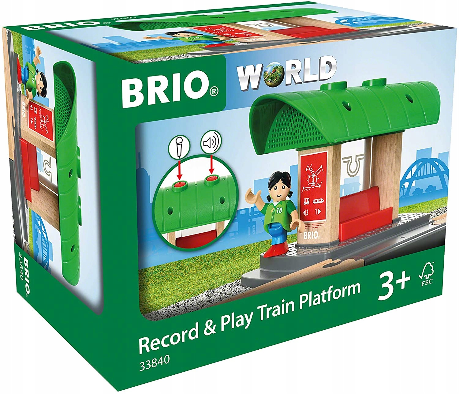 BRIO WORLD 33840 PERON POCIĄGÓW Z MIKROFONEM 3+