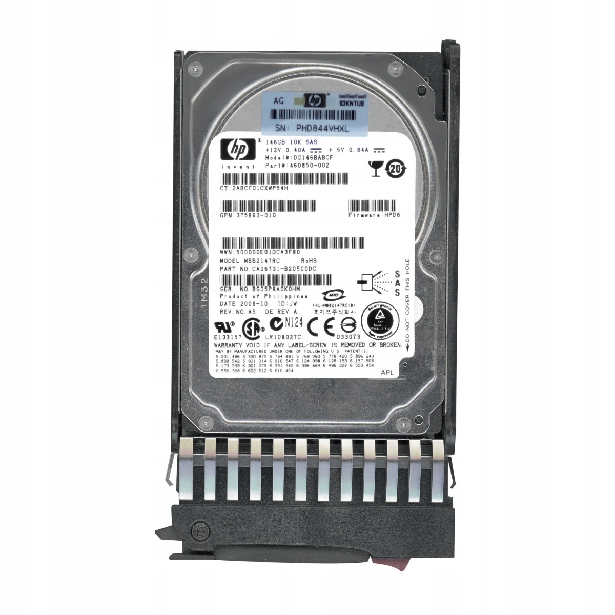Hp 460850-002 146GB 10K 16MB SAS-2 2.5'' DG146BABCF