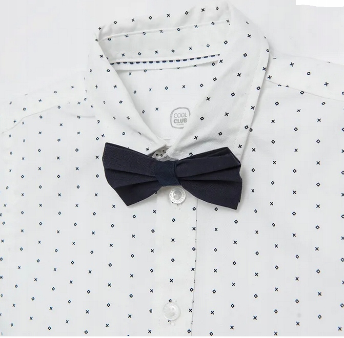 COOL ŚLICZNA koszula R.134 WIZYTOWA Z muchą Rękaw krótki rękaw